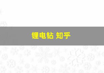 锂电钻 知乎